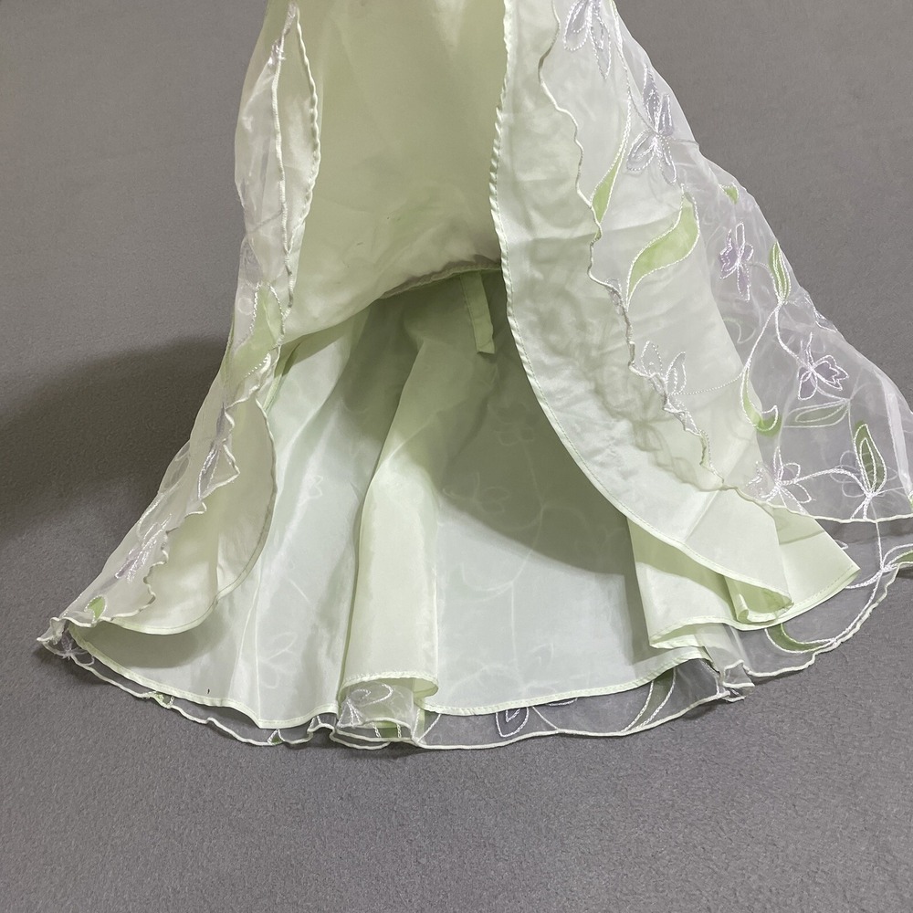 Dress Girls Sz 3T Green Lavender‎ Layered Sheer Embroidered Bow 90s Puff Fancy - Picture 5 of 16